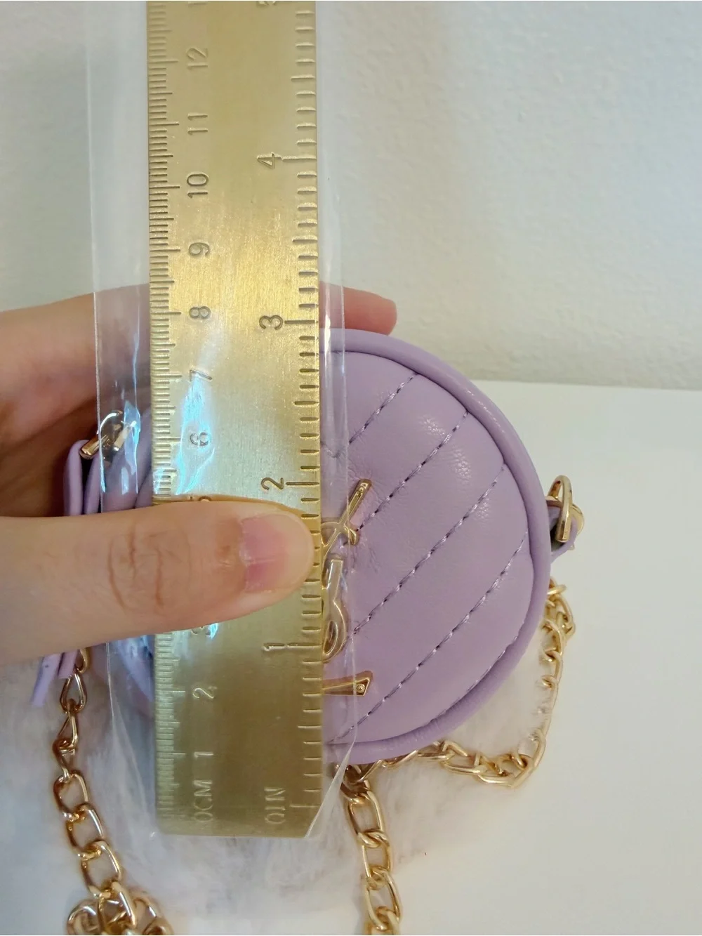 Mini Lavender Round Coin Purse Charm
